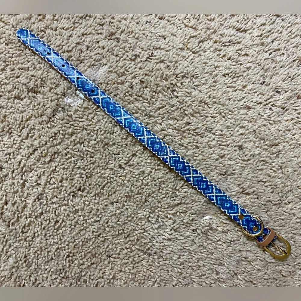 Friendship Mucky Pup Blue Diamond Leather Collar Dog Collar